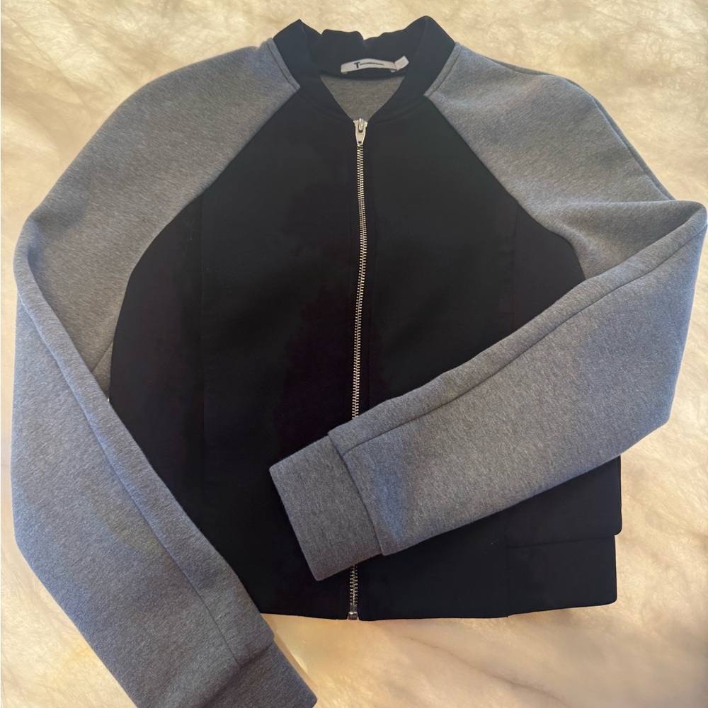 Alexander Wang Black and Gray Bomber Jacket
